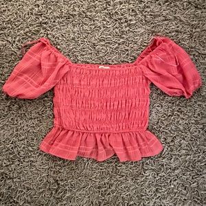 Entro Pink Puff Sleeve Top